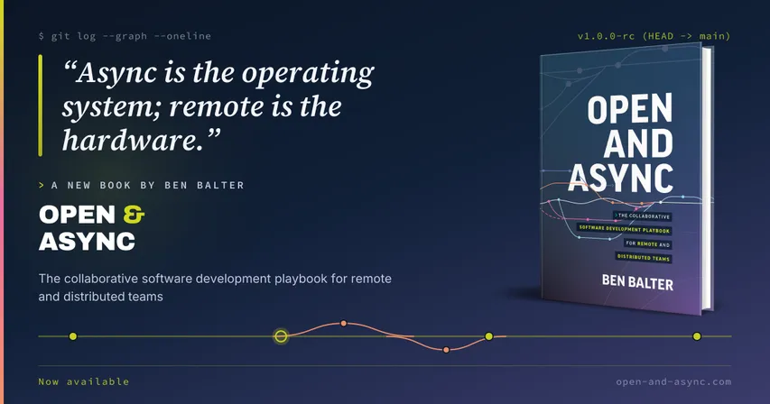 Open and Async commit-graph promotional card, landscape