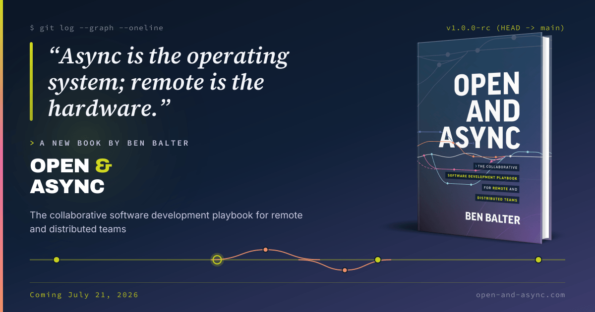 Open and Async commit-graph promotional card, landscape
